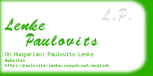 lenke paulovits business card